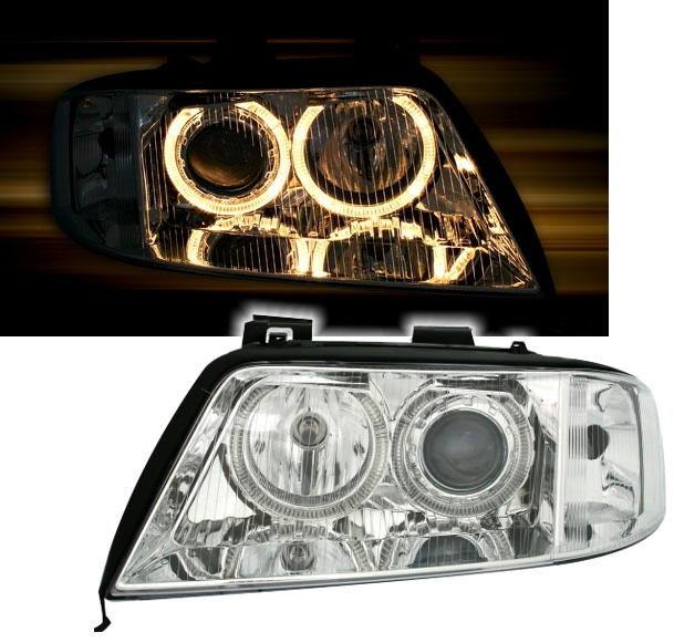 Angel Eyes Scheinwerfer für Audi A6 4B in Chrom