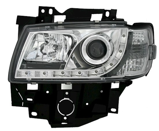 Scheinwerfer mit LED für VW T4 Bus in Chrom       