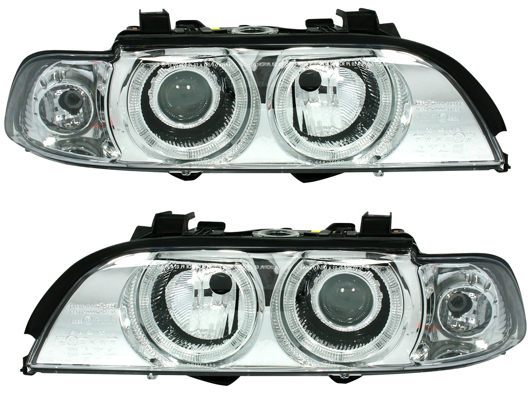 Angel Eyes Scheinwerfer für 5er BMW E39 in Chrom