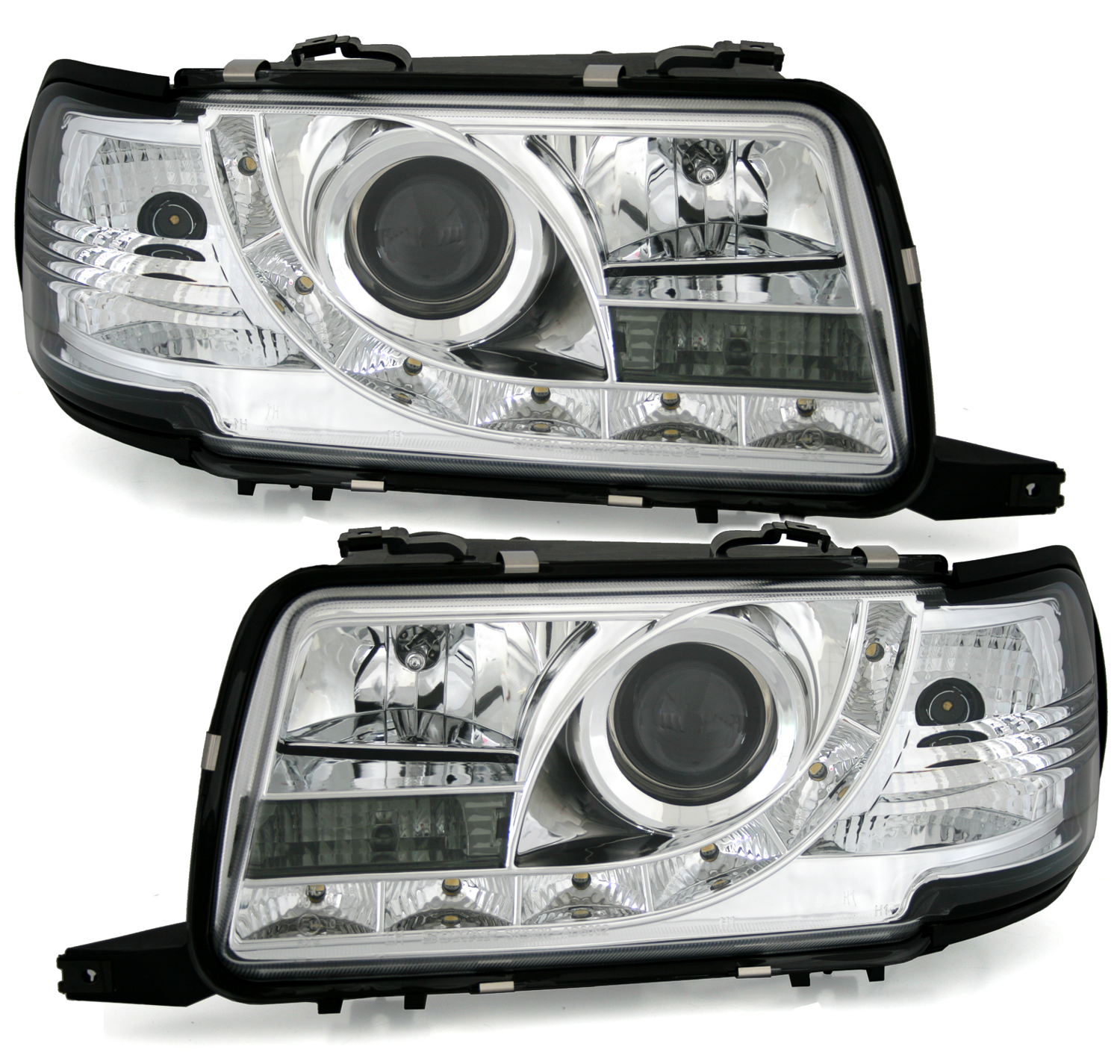Scheinwerfer mit LED für Audi 80 B4 in Chrom      