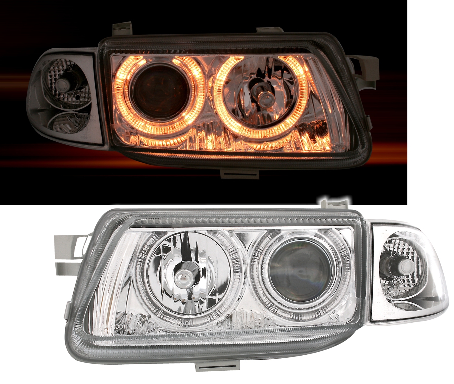 Angel Eyes Scheinwerfer für Opel Astra F in Chrom