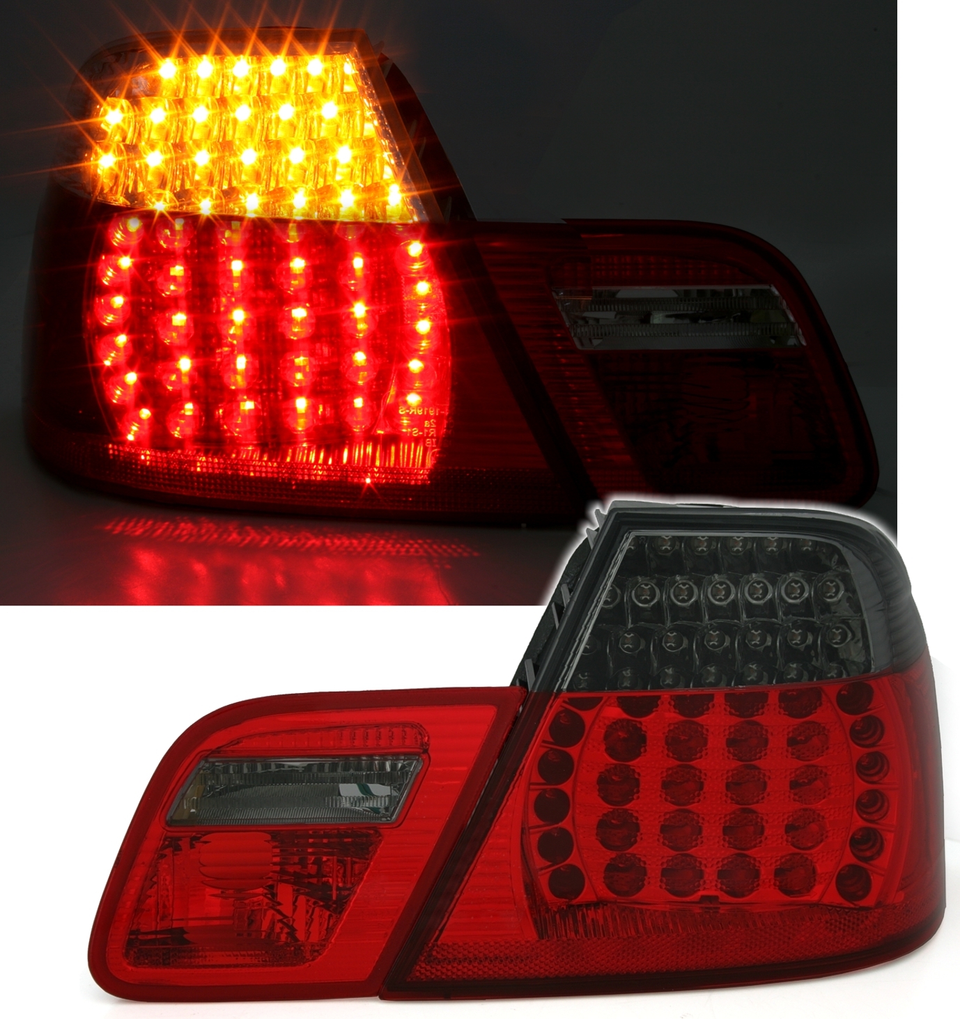 LED Rückleuchten für 3er BMW E46 in Rot-Schwarz