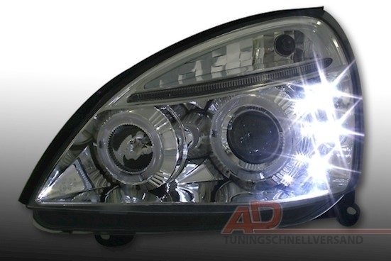 Angel Eyes Scheinwerfer Chrom für Renault Clio B