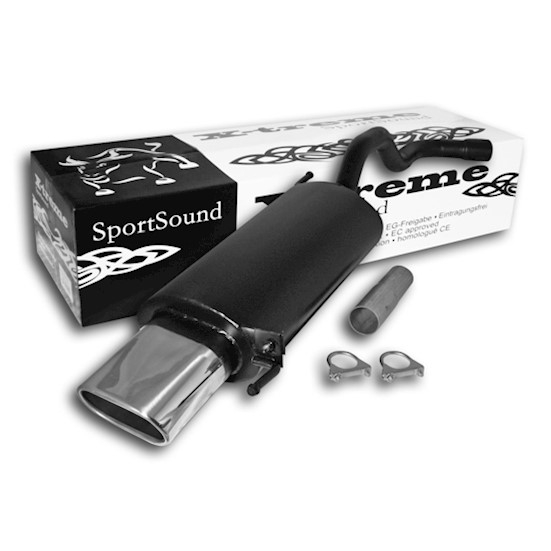 Edelstahl Endschalldämpfer 75x135mm Oval