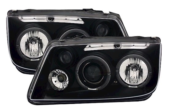 Angel Eyes Scheinwerfer für VW Bora in Schwarz    