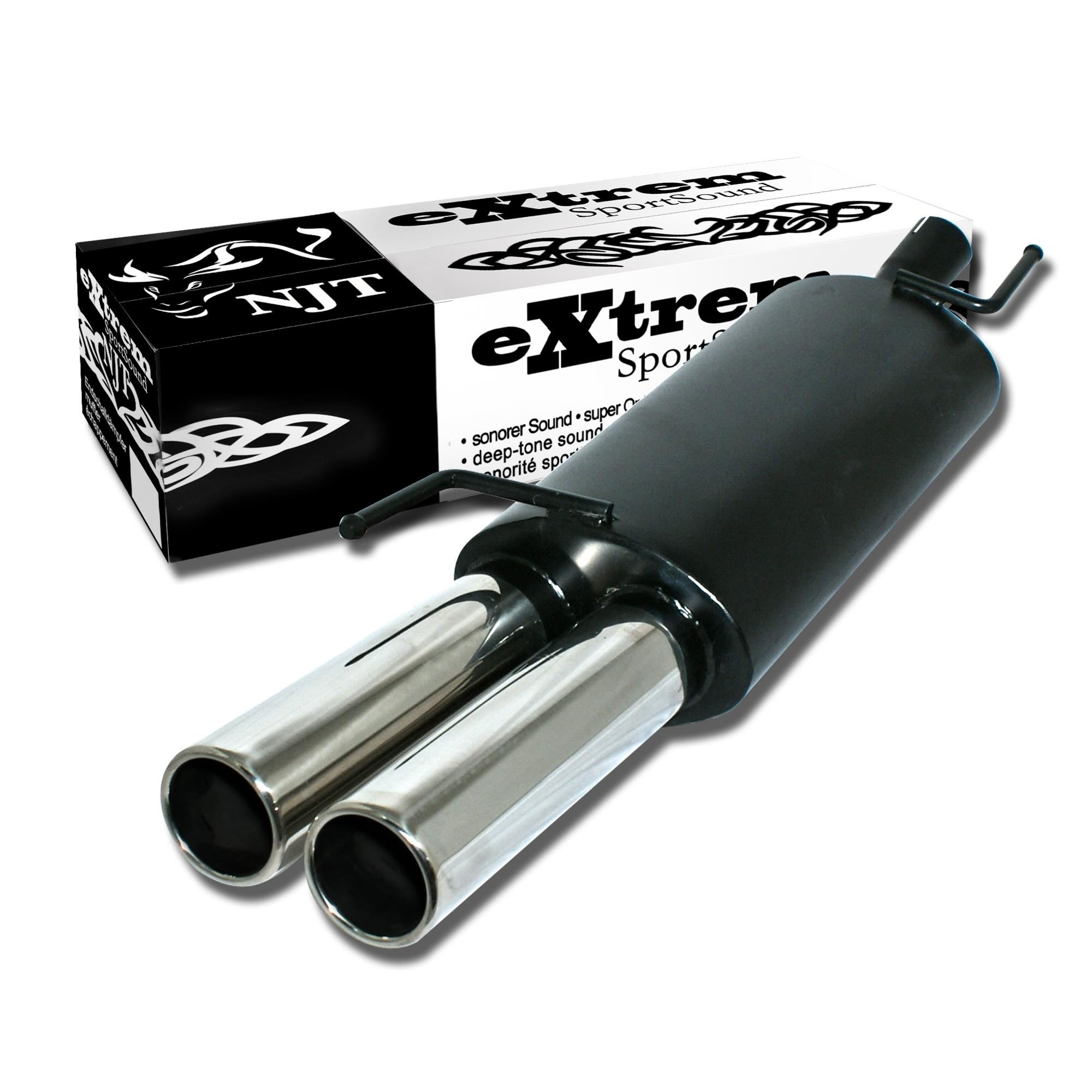 Edelstahl Endschalldämpfer 2x 76mm Rund