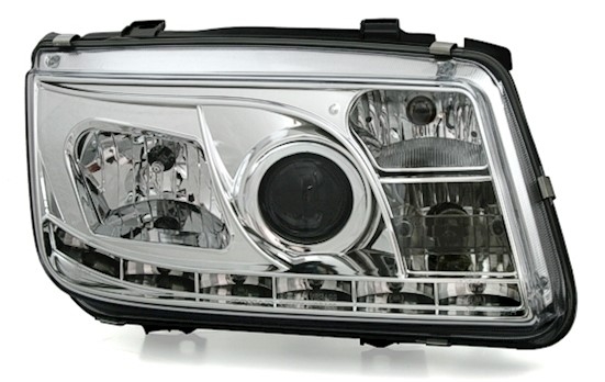 Scheinwerfer mit LED für VW Bora in Chrom