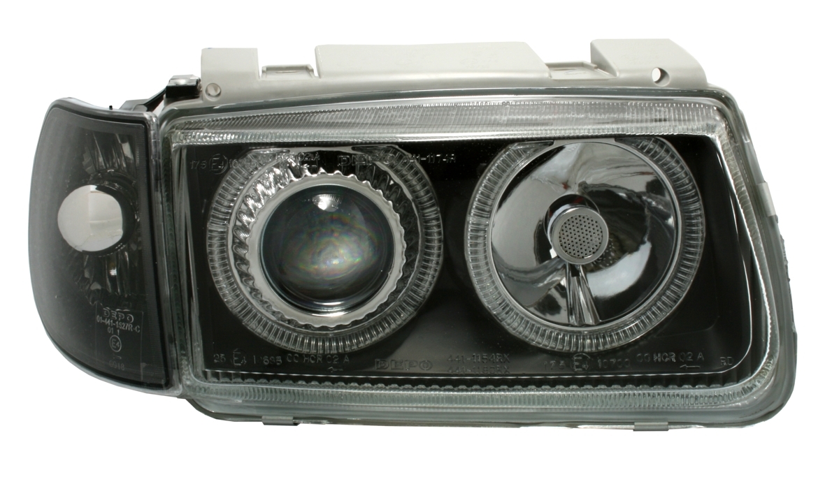 Angel Eyes Scheinwerfer für VW Polo 6N in Schwarz