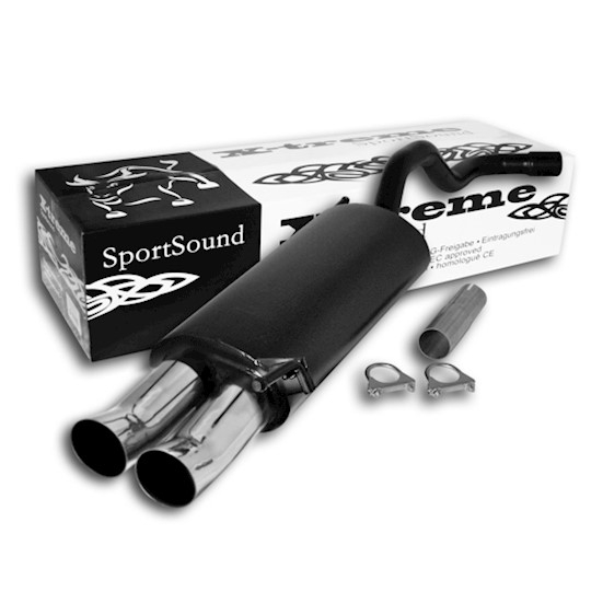 Edelstahl Endschalldämpfer 2x 76mm DTM