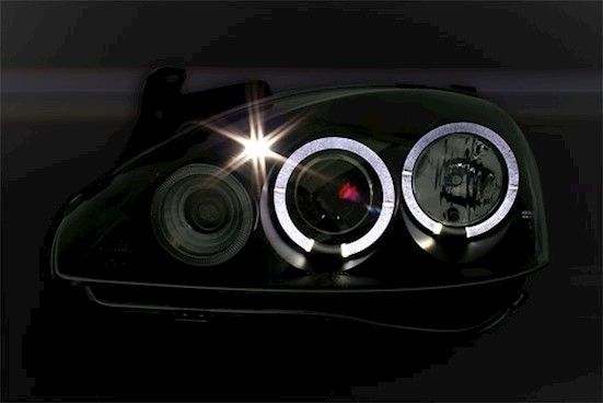 Angel Eyes Scheinwerfer für Opel Corsa C in Schw.