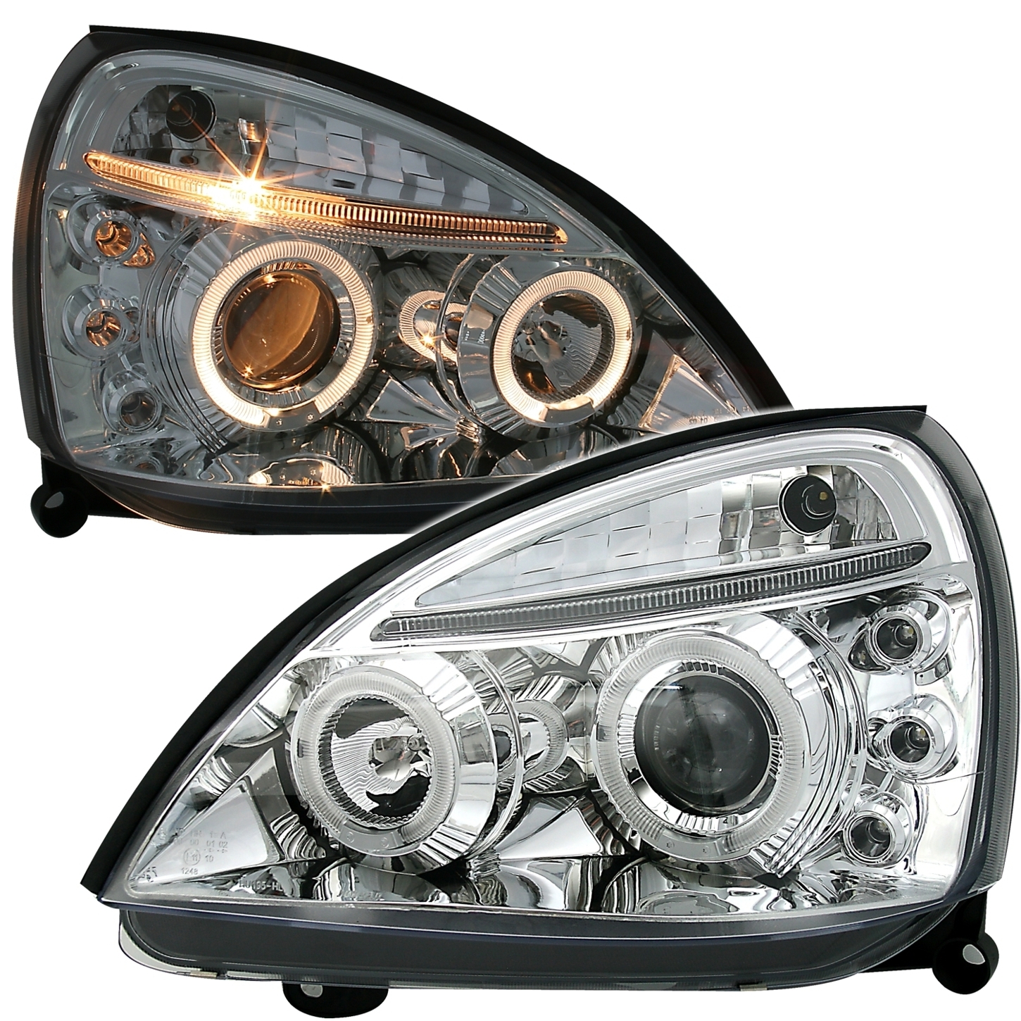 Angel Eyes Scheinwerfer Chrom für Renault Clio B