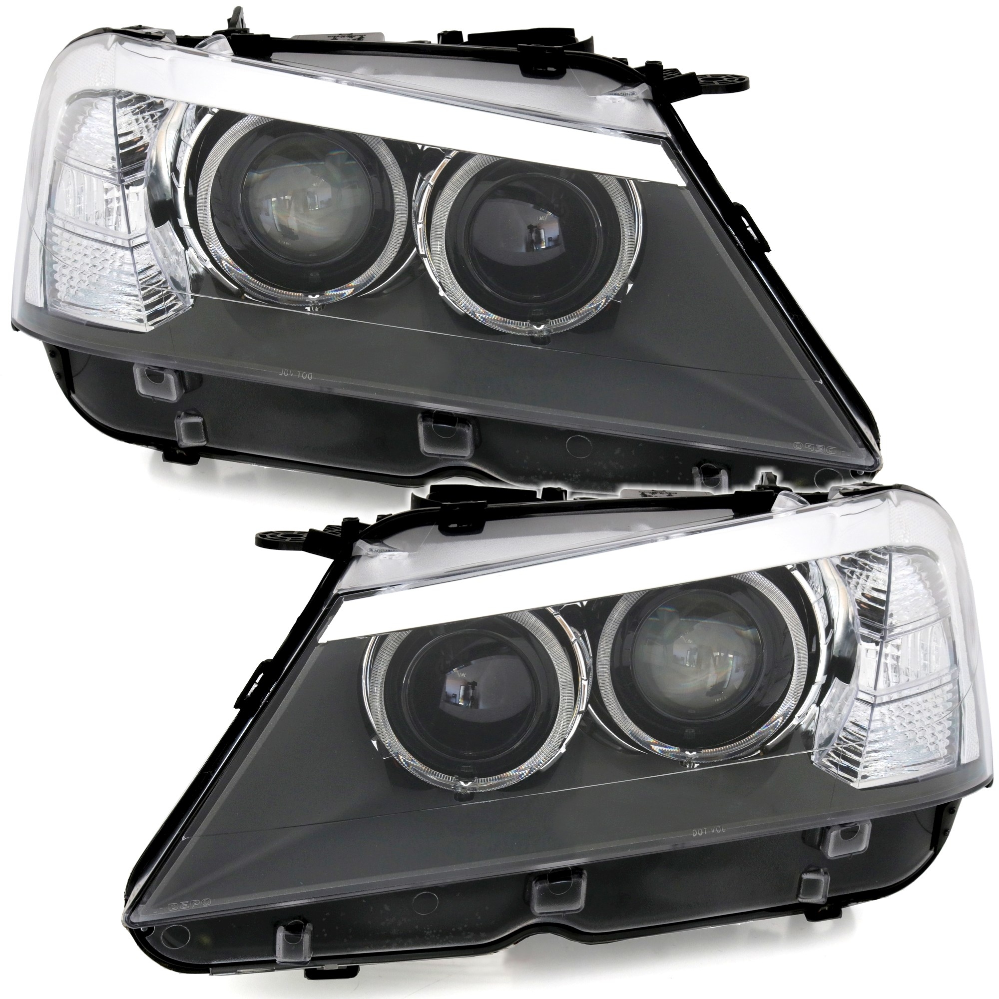 Angel Eyes Scheinwerfer BMW X3 F25 in Schwarz     