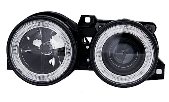 Angel Eyes Scheinwerfer für 3er BMW E30 in Schwarz