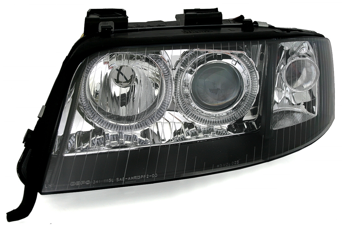 Angel Eyes Scheinwerfer Set für Audi A6 in Schwarz
