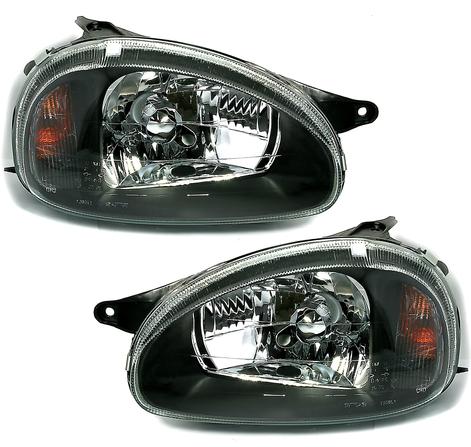 Scheinwerfer für Opel Corsa B in Klarglas Schwarz