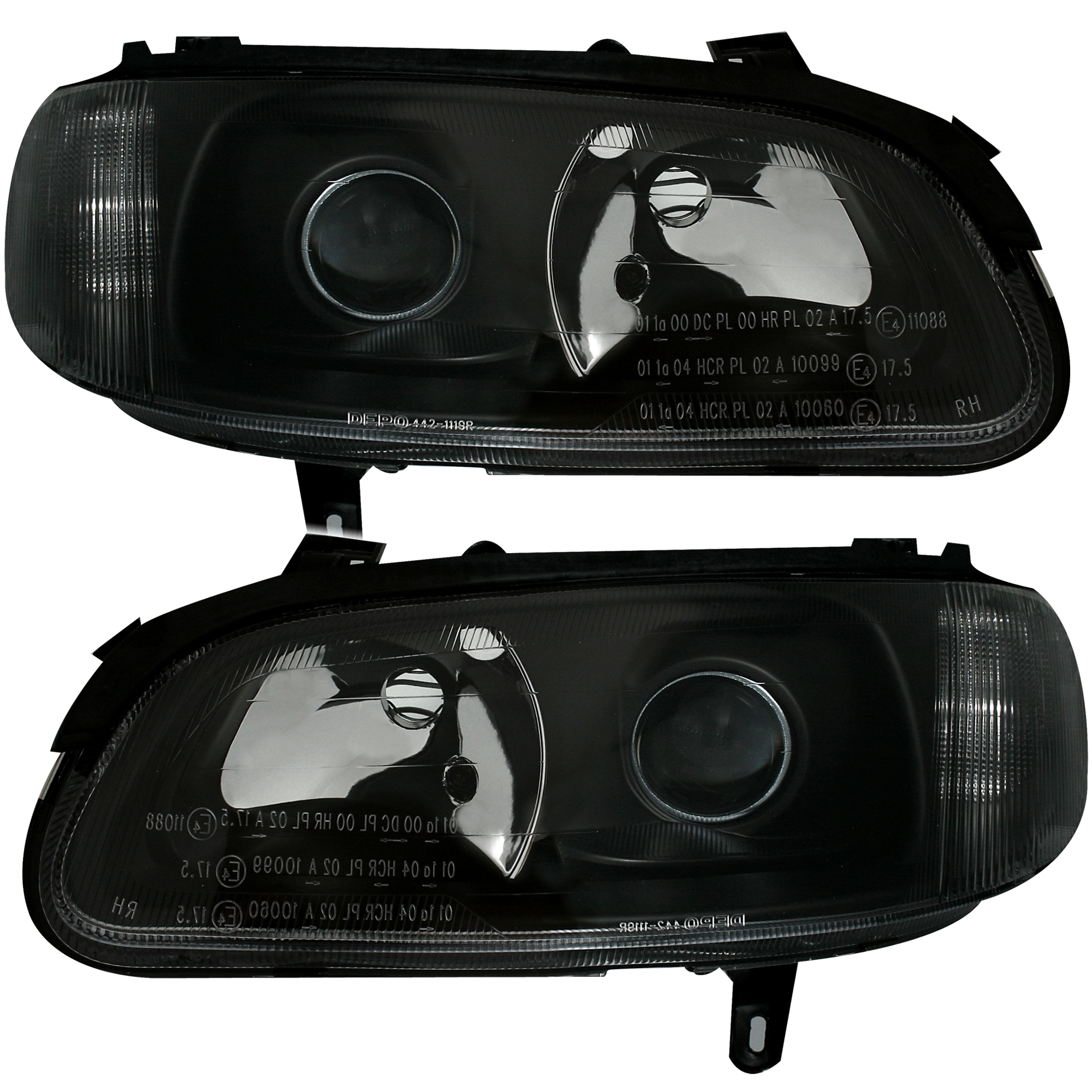 Scheinwerfer Set für Opel Omega B in Schwarz