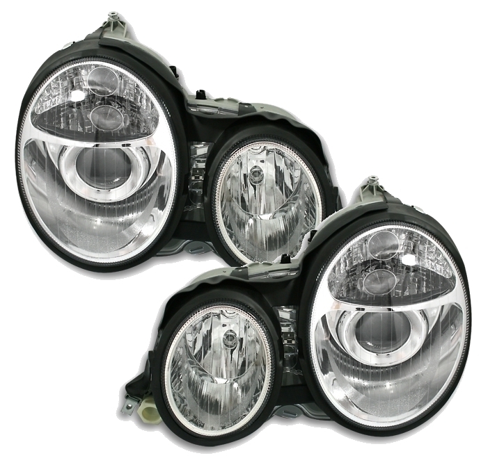 Scheinwerfer Set für Mercedes W210 in Chrom