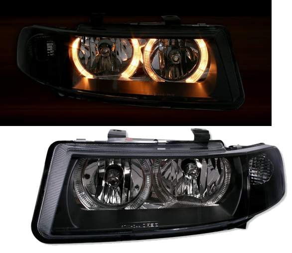 Angel Eyes Scheinwerfer für Seat Leon in Schwarz
