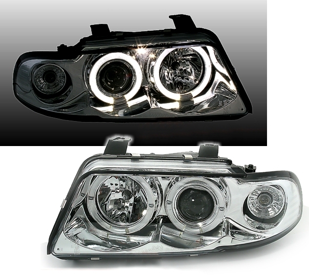 Angel Eyes Scheinwerfer für Audi A4 B5 in Chrom