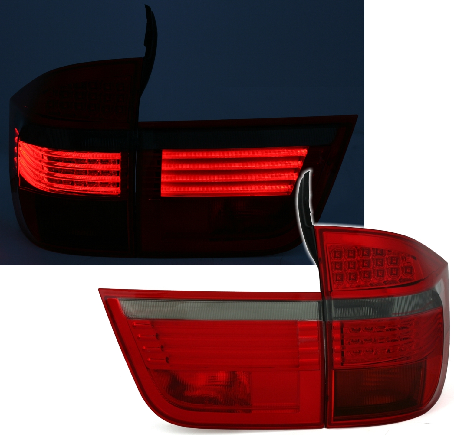 LED Rückleuchten für BMW X5 E70 in Rot-Smoke