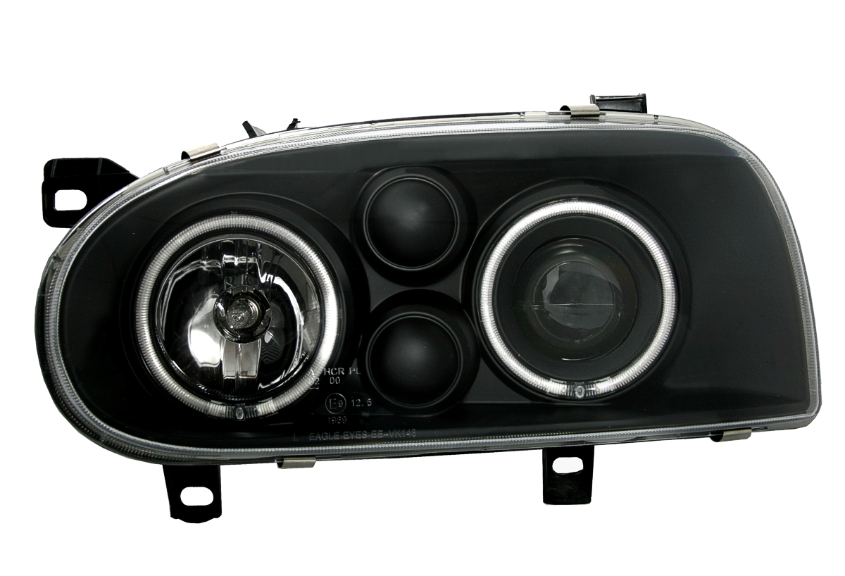 CCFL Angel Eyes Scheinwerfer für VW Golf 3 in Schw