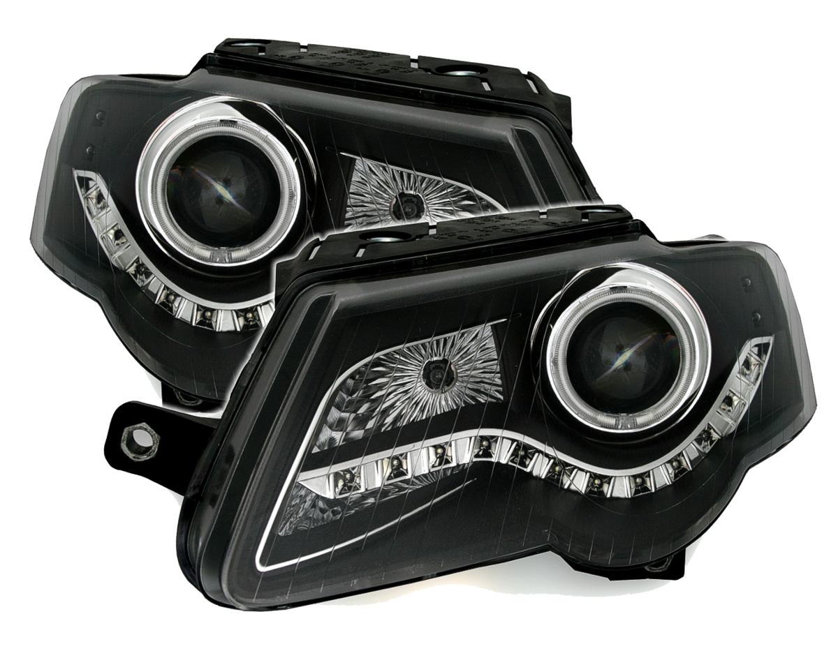 CCFL LED Scheinwerfer für VW Passat 3C in Schwarz