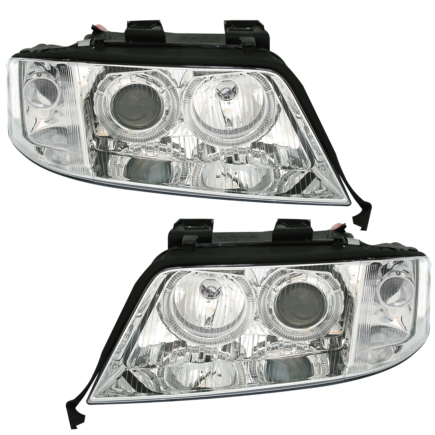 Angel Eyes Scheinwerfer für Audi A6 4B in Chrom