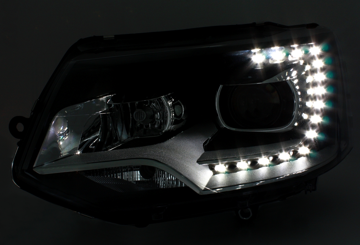 Scheinwerfer Set für VW T5 Facelift in Schwarz