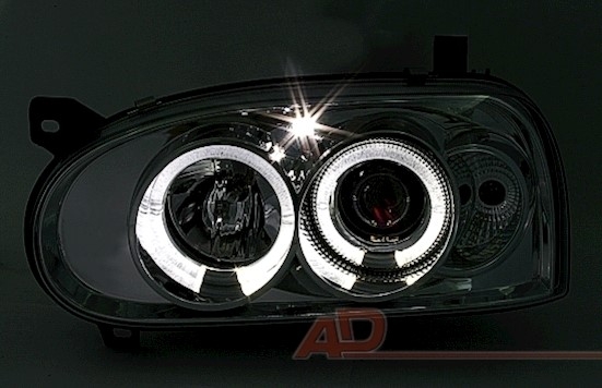 Angel Eyes Scheinwerfer VW Golf 3 in Chrom