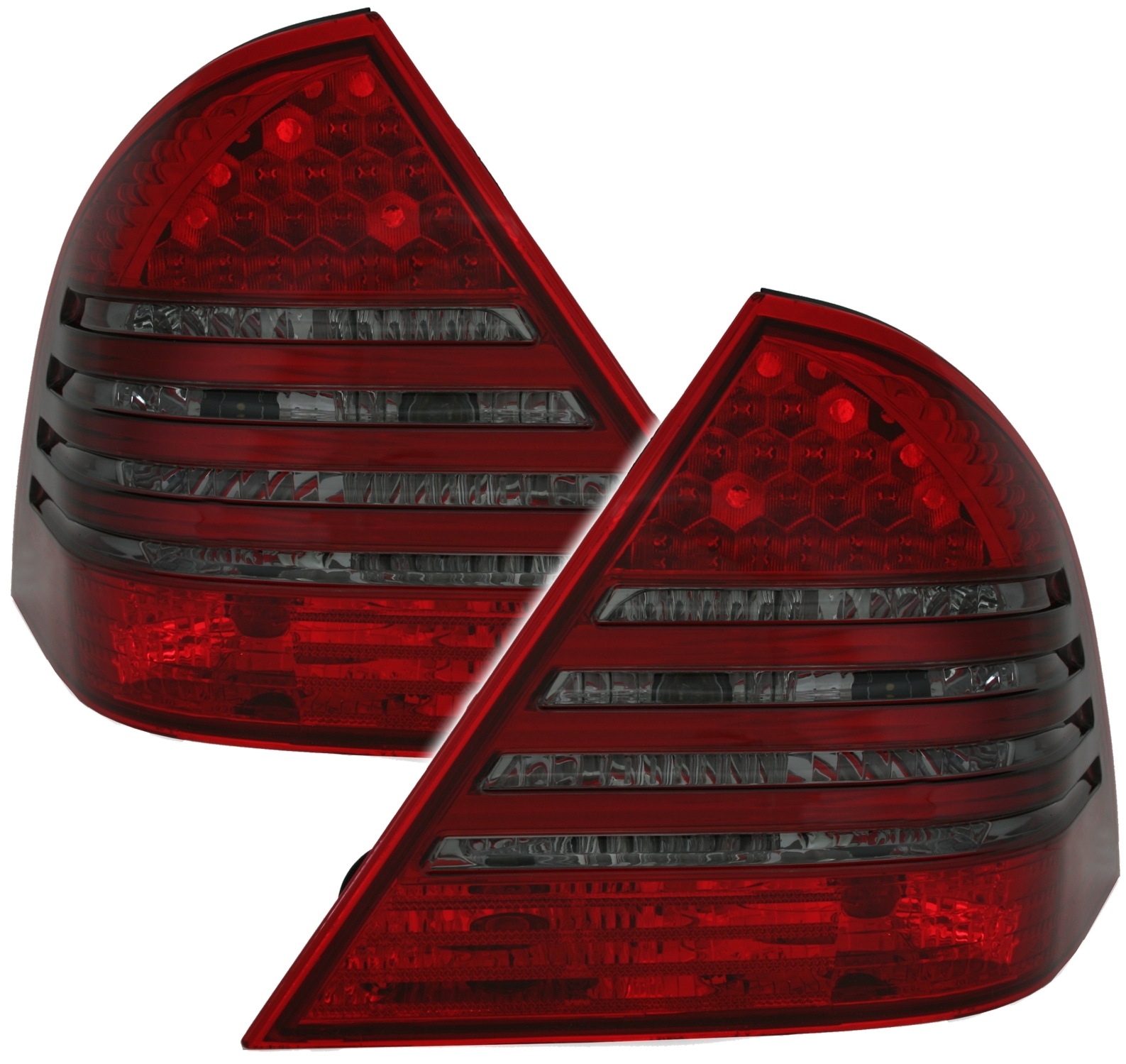 LED Rückleuchten für Mercedes W203 in Rot-Schwarz