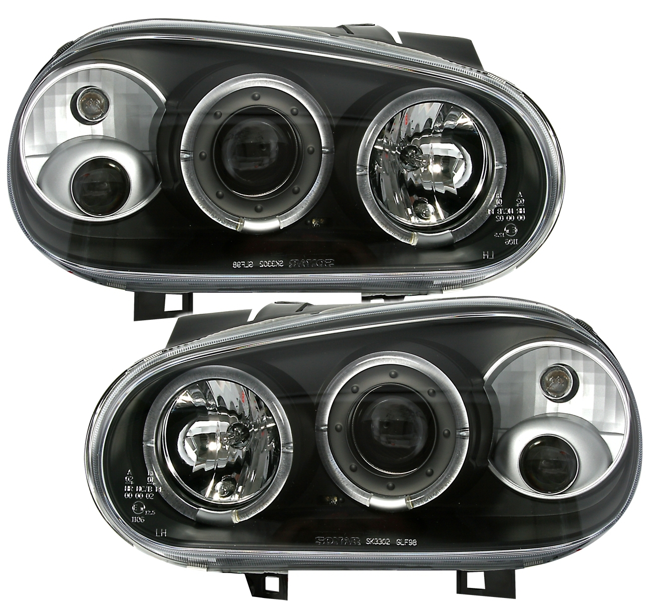 Angel Eyes Scheinwerfer für VW Golf 4 in Schwarz  