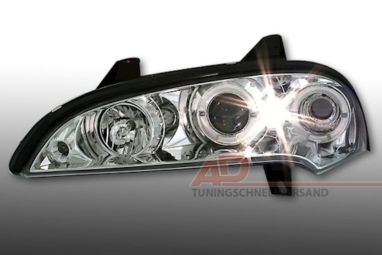 Angel Eyes Scheinwerfer für Opel Tigra in Chrom   