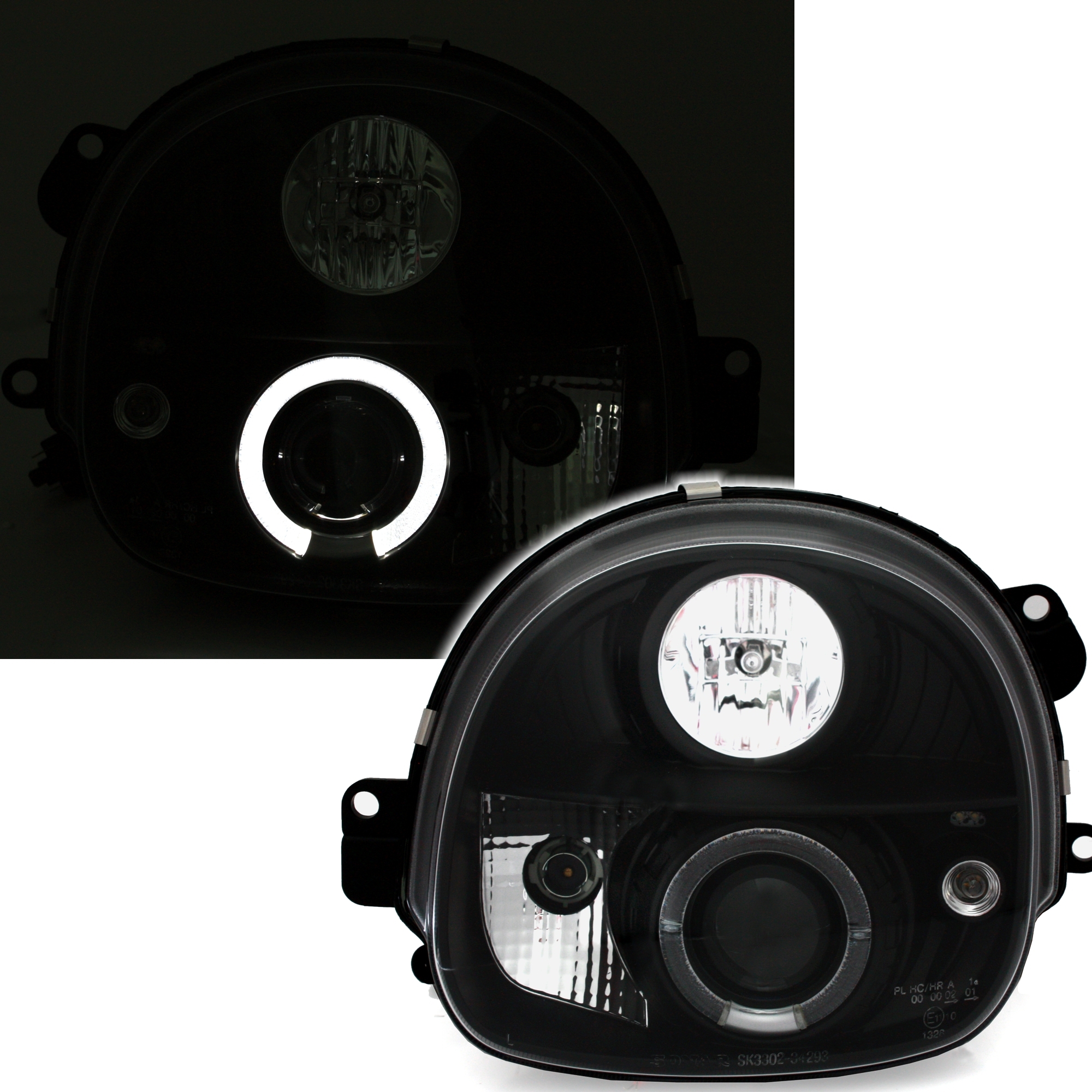 Angel Eyes Scheinwerfer Renault Twingo in Schwarz 