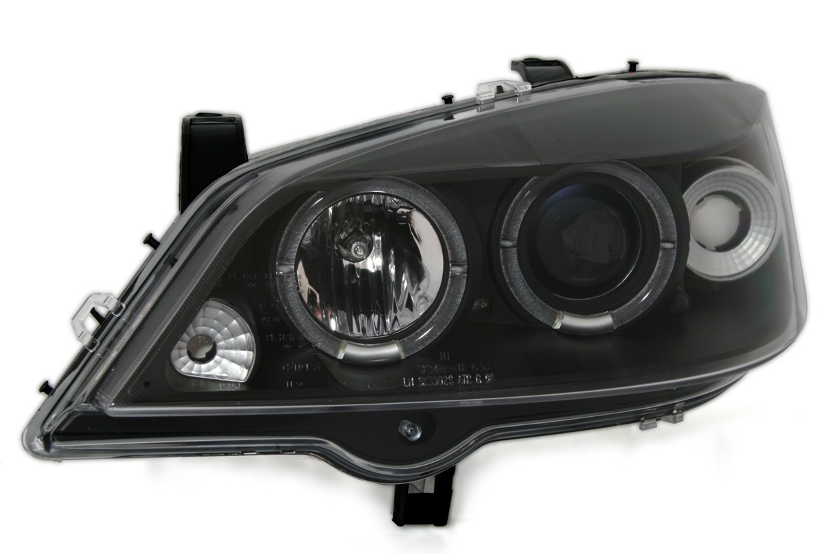Angel Eyes Scheinwerfer für Opel Astra G in Schw. 