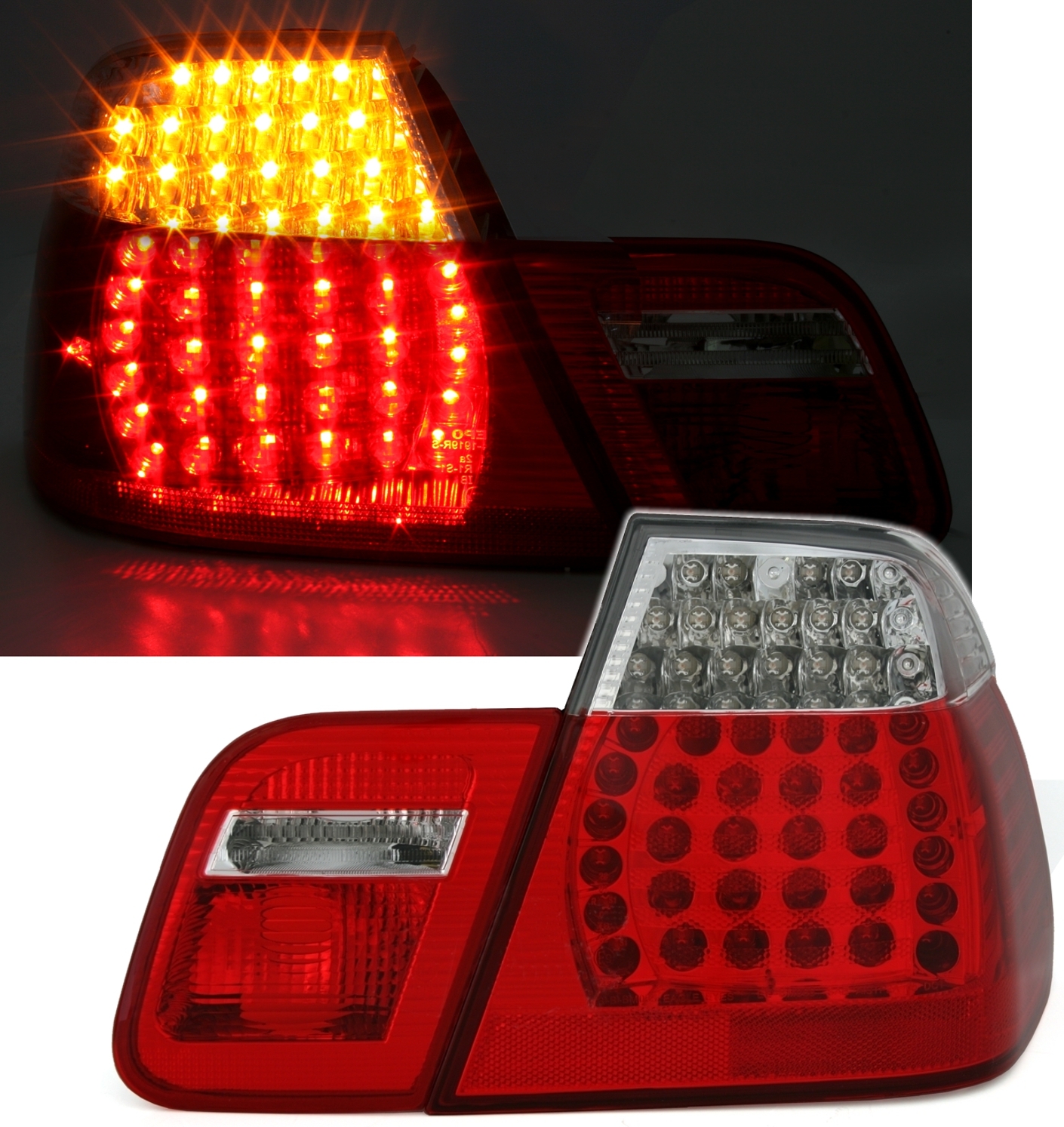 LED Rückleuchten für 3er BMW E46 in Rot-Weiß