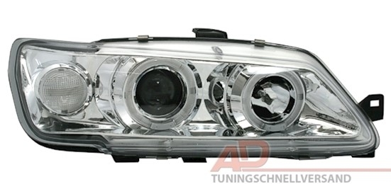 Angel Eyes Scheinwerfer für Peugeot 306 in Chrom