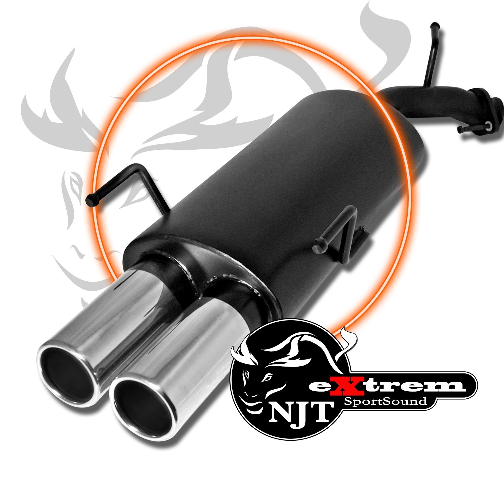 Edelstahl Endschalldämpfer 2x 76mm Rund