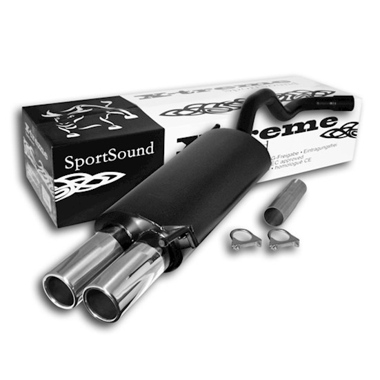 Edelstahl Endschalldämpfer 2x 76mm Rund