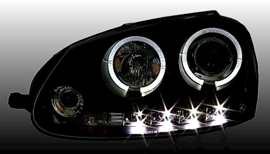 Angel Eyes Scheinwerfer für VW Golf 5 in Schwarz