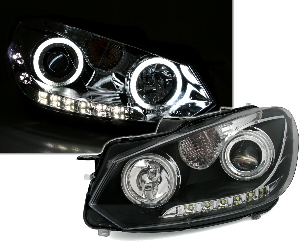 CCFL Angel Eyes Scheinwerfer mit TFL für VW Golf 6