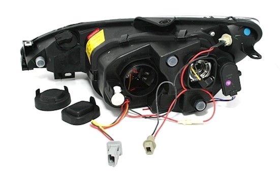 Angel Eyes Scheinwerfer für Peugeot 206 in Schwarz