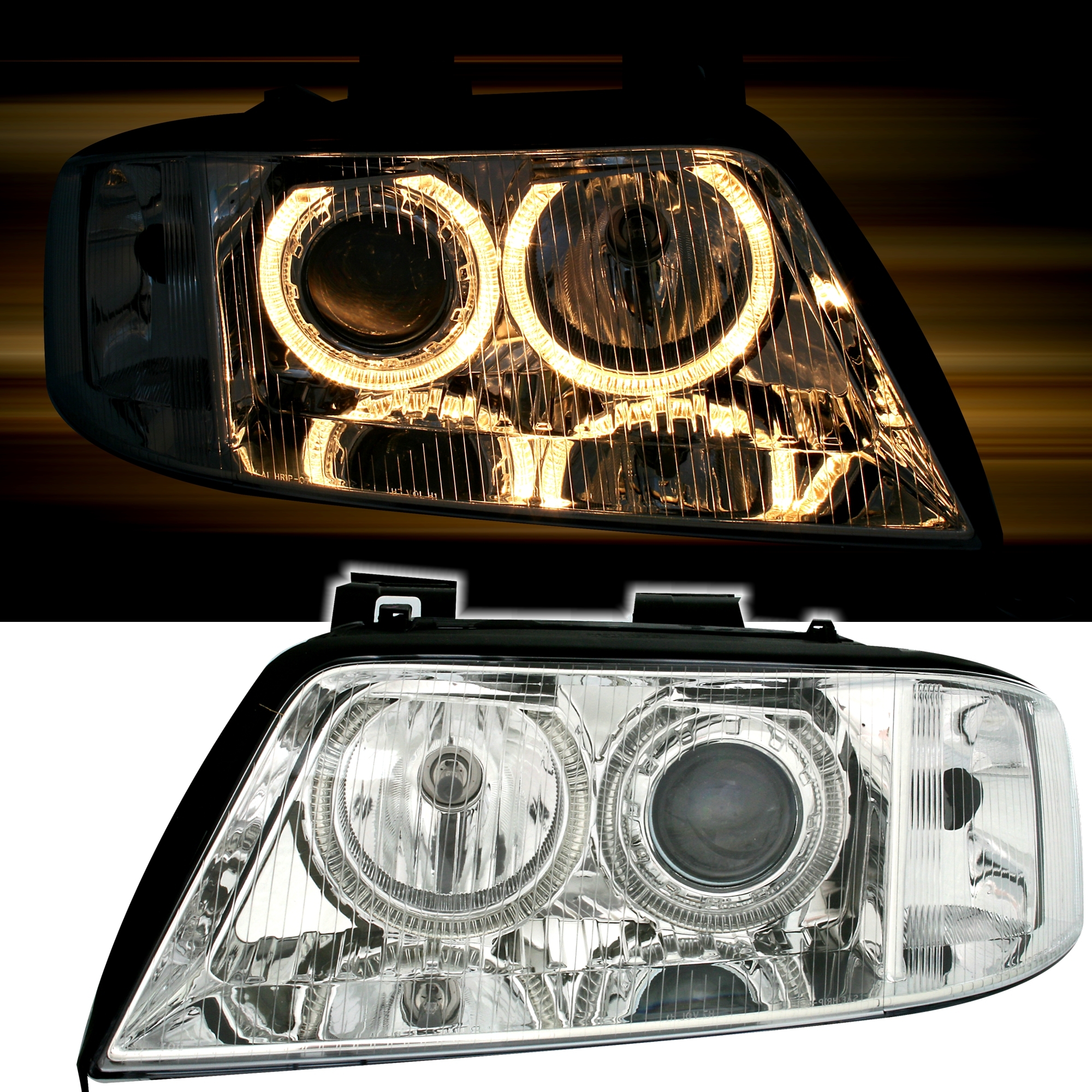 Angel Eyes Scheinwerfer für Audi A6 4B in Chrom