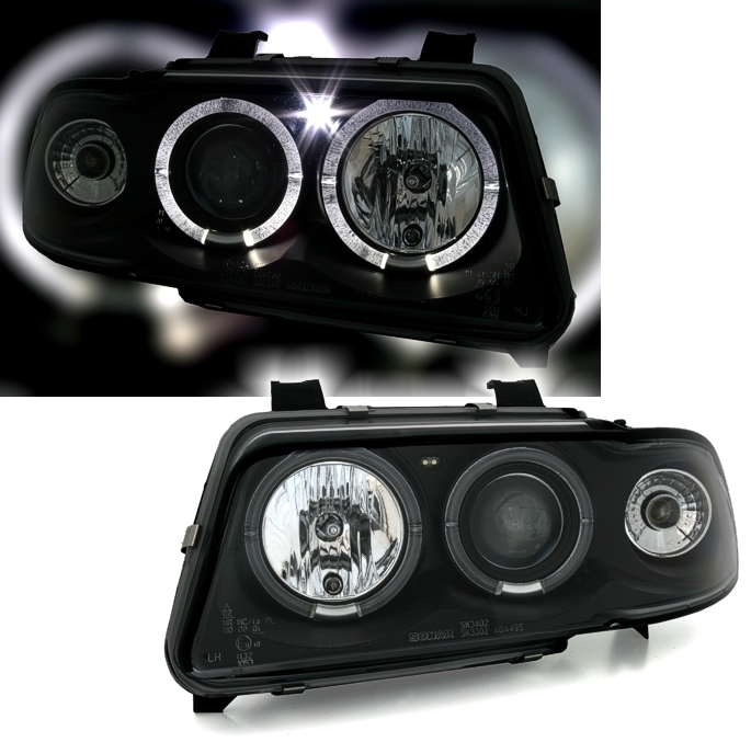 Angel Eyes Scheinwerfer für Audi A4 B5 in Schwarz