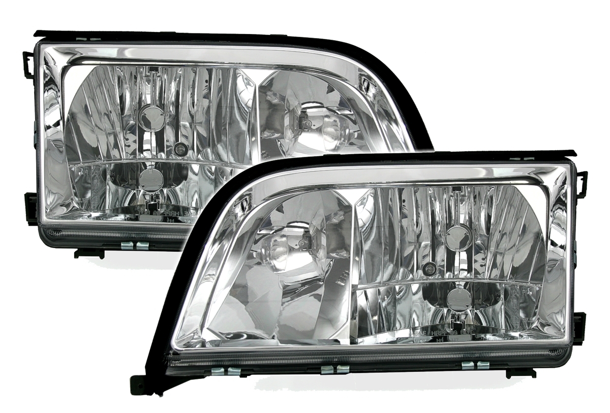 Scheinwerfer für Mercedes W140 in Klarglas Chrom