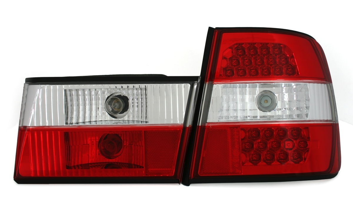 LED Rückleuchten für 5er BMW E34 Limo in Rot-Weiß