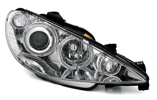 Angel Eyes Scheinwerfer für Peugeot 206 in Chrom