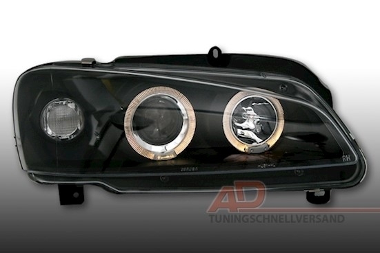 Angel Eyes Scheinwerfer für Peugeot 106 in Schwarz