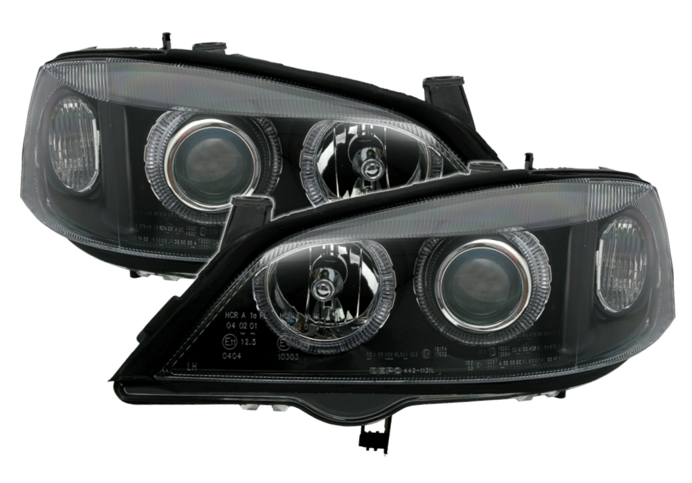 Angel Eyes Scheinwerfer für Opel Astra G in Schw.