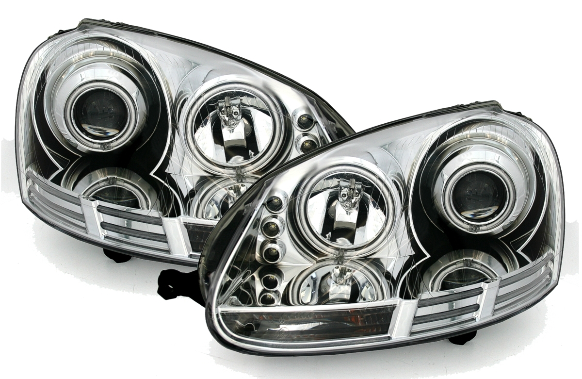 CCFL Angel Eyes Scheinwerfer für VW Golf 5 Chrom