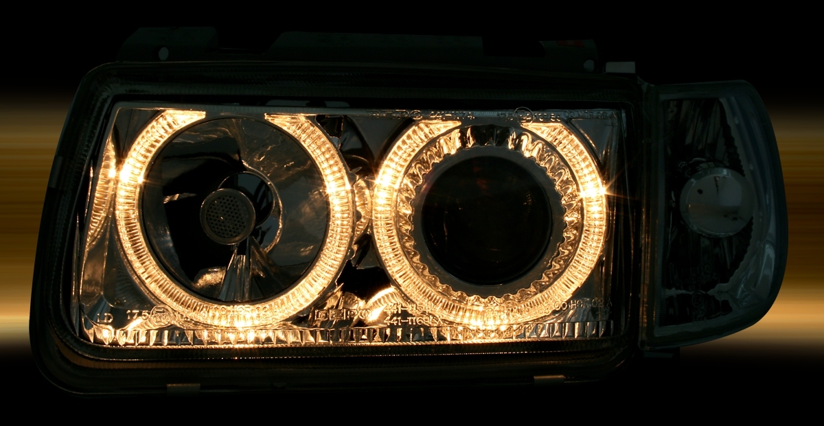 Angel Eyes Scheinwerfer für VW Polo 6N in Chrom
